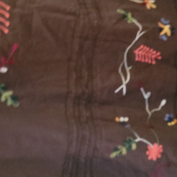 Vintage Brown Embroidered Cotton Boho Skirt L - Picture 7 of 7